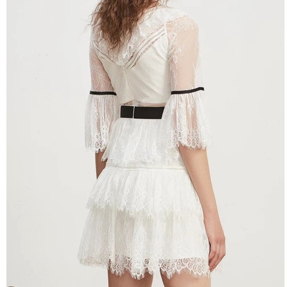 SELF-PORTRAIT | Lace 3/4 Sleeve Midi Dress - Picture 2 of 12